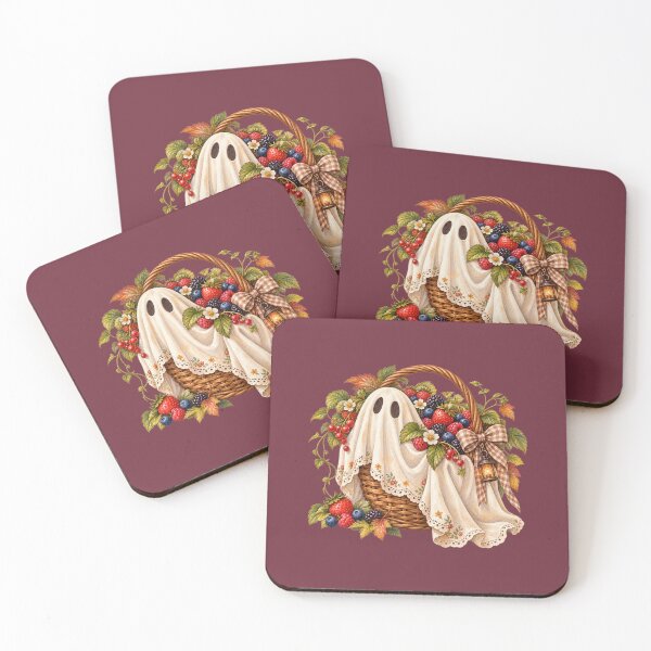 Item preview, Cottagecore Ghost Berries Watercolor Art – Cozy Halloween Botanical Print designed and sold by MagicMakerPh.