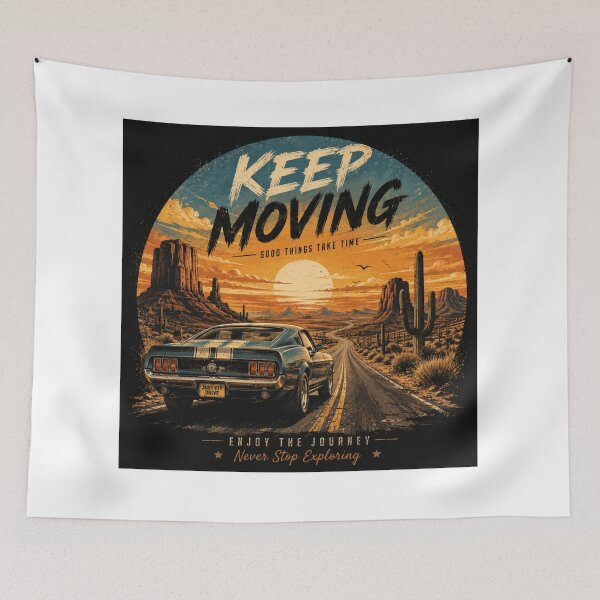 Item preview, Retro Desert Road Trip Vintage Car designed and sold by VYBORA Studio.