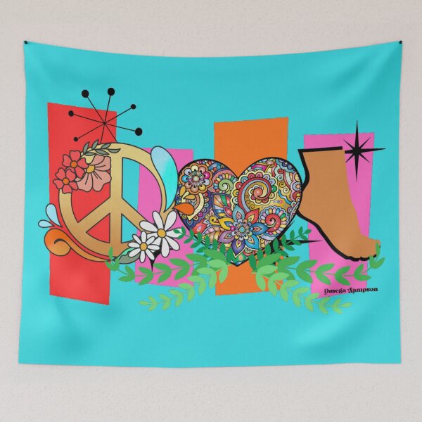 Item preview, Retro  Peace Love and Feet  designed and sold by FetUphoria.
