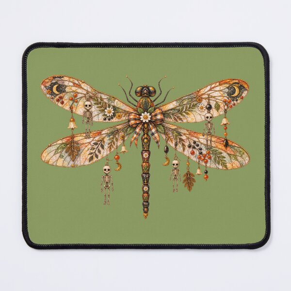Item preview, Cottagecore Skeleton Dragonfly Watercolor Art – Whimsical Halloween Print designed and sold by MagicMakerPh.