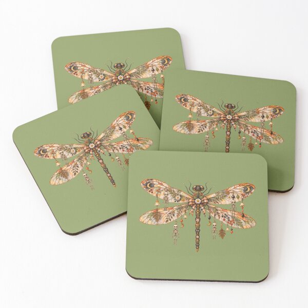 Item preview, Cottagecore Skeleton Dragonfly Watercolor Art – Whimsical Halloween Print designed and sold by MagicMakerPh.
