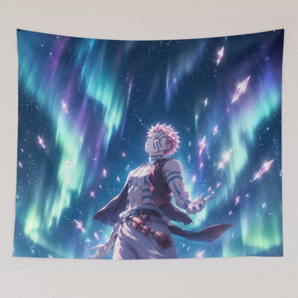 Item preview, Akaza Demon Slayer Aurora Crystal Frozen Wilderness designed and sold by Dashsopaner.