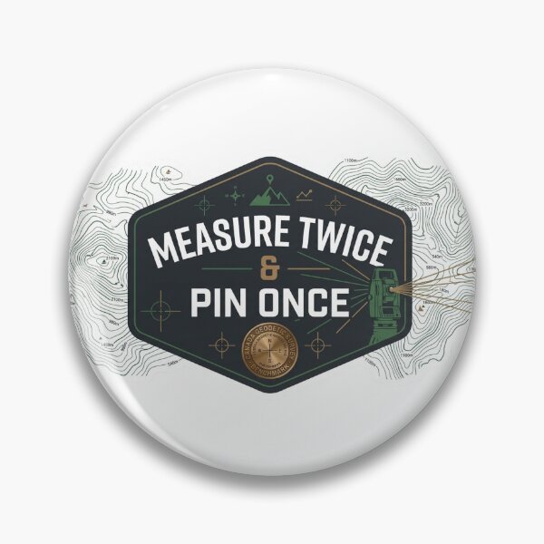 Item preview, Measure Twice Pin Once Land Surveyor Map designed and sold by CyberPunkSpace.