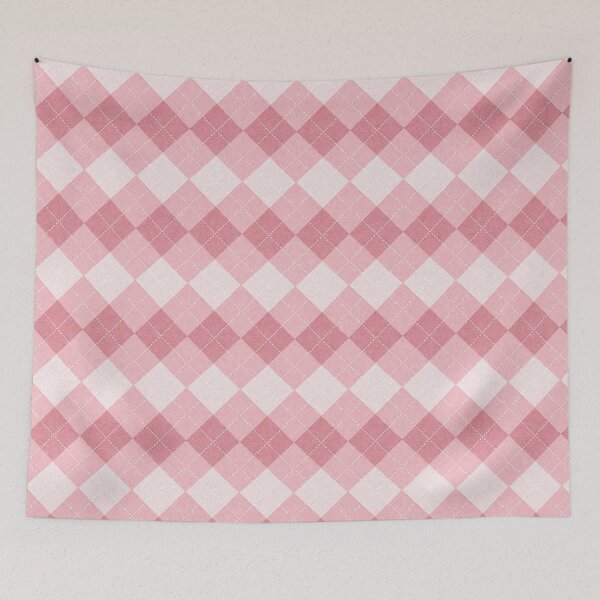 Item preview, Pink Argyle Plaid Pattern Pastel Aesthetic designed and sold by Golden_Pixel_Paper.