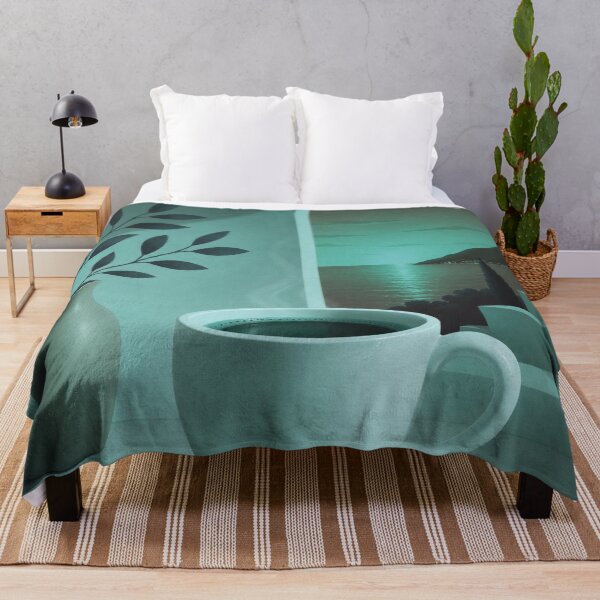 Item preview, Teal Moonlight Coffee | Cozy Mediterranean Night designed and sold by joycrysstudio.
