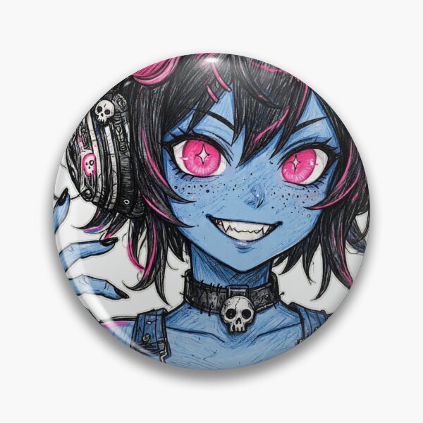 Item preview, Cute Blue Demon Girl With Headphones designed and sold by MitsukiArt.