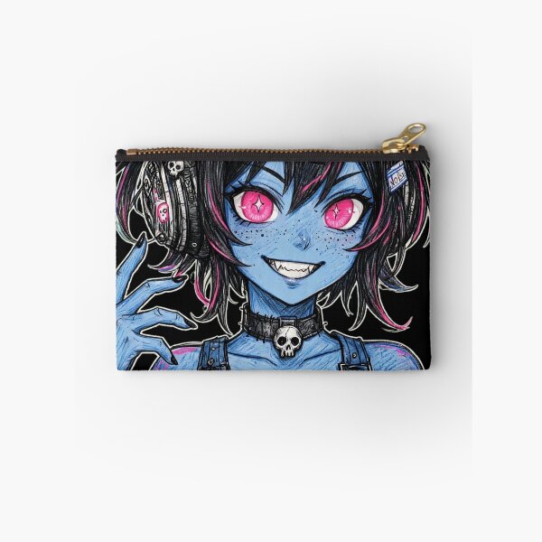 Item preview, Cute Blue Demon Girl With Headphones designed and sold by MitsukiArt.