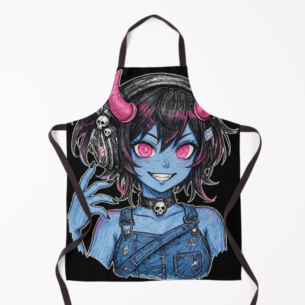 Item preview, Cute Blue Demon Girl With Headphones designed and sold by MitsukiArt.