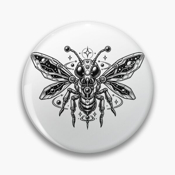 Item preview, Cosmic Cybernetic Bee Emblem designed and sold by AuudiVasustudio.