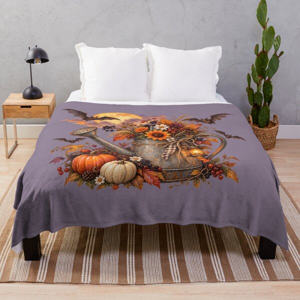 Item preview, Cottagecore Bats at Dusk Watering Can Watercolor Art – Halloween Garden Print designed and sold by MagicMakerPh.