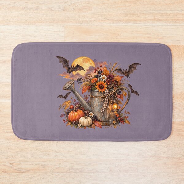 Item preview, Cottagecore Bats at Dusk Watering Can Watercolor Art – Halloween Garden Print designed and sold by MagicMakerPh.