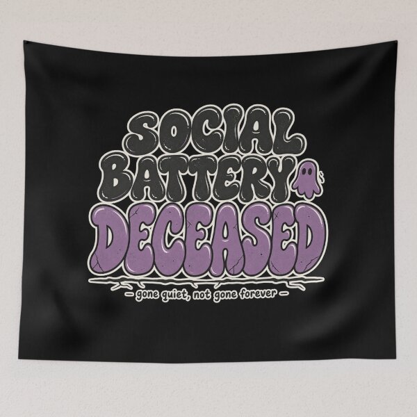 Item preview, Social Battery Deceased Shirt, Halloween Humor For Introverts designed and sold by PhylonBoxx.