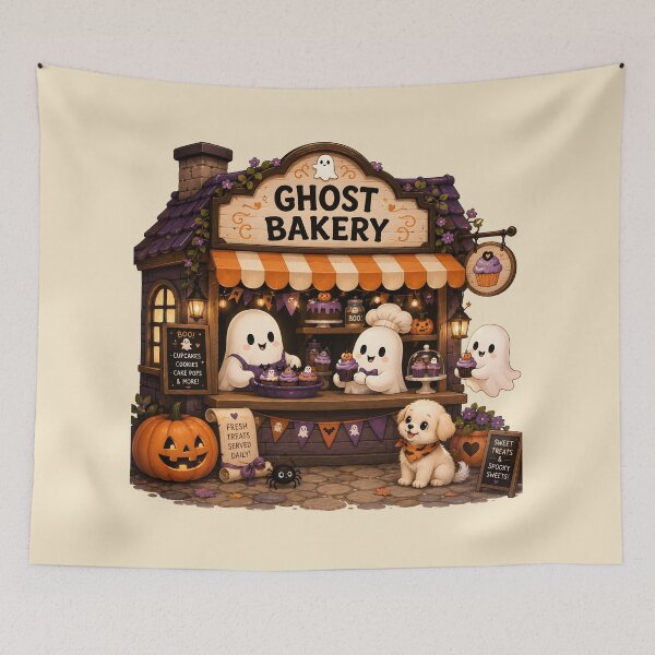 Item preview, Cute Ghost Bakery Halloween designed and sold by trendspatterns.