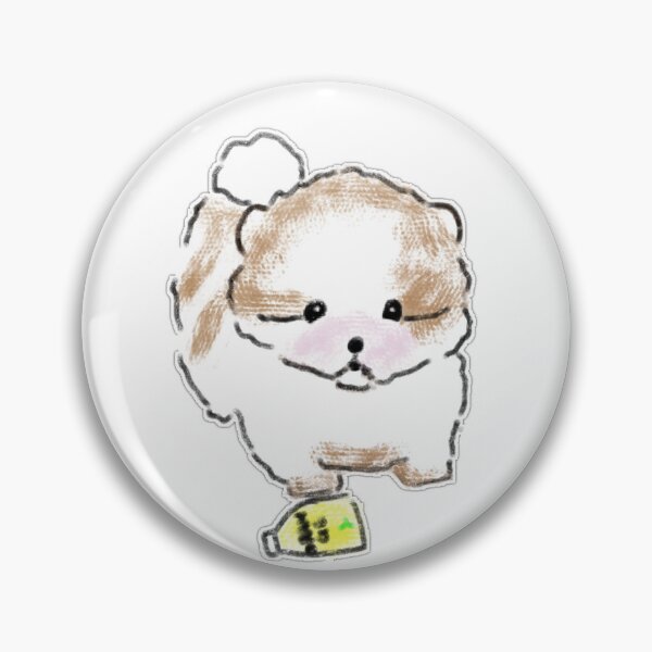 Item preview, Cute Pomeranian Dog With Banana Milk Art designed and sold by raun.draw.