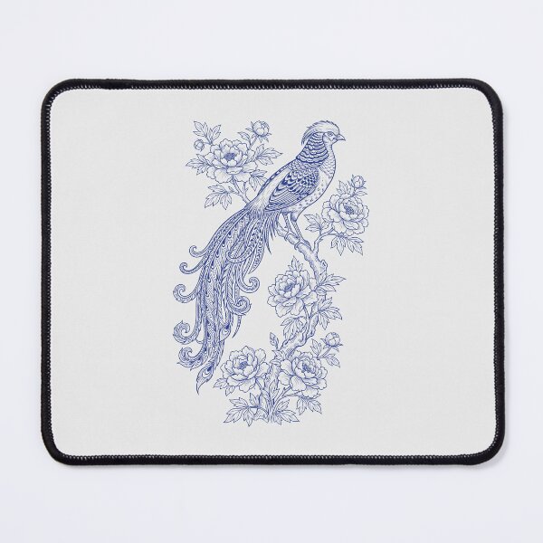 Item preview, Japanese Pheasant Line Art - Botanical Peony Floral designed and sold by SplashTastic.