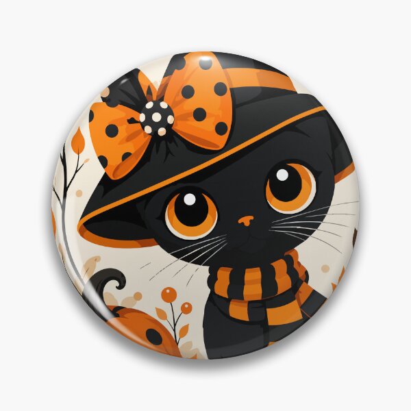 Item preview, Cute Black Cat Witch Halloween Pumpkin Autumn Illustration designed and sold by ArtByBoya.