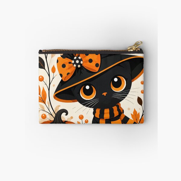 Item preview, Cute Black Cat Witch Halloween Pumpkin Autumn Illustration designed and sold by ArtByBoya.