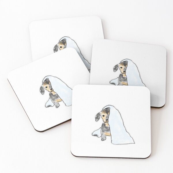 Item preview, Cute Dog Wrapped In Blanket Art designed and sold by raun.draw.