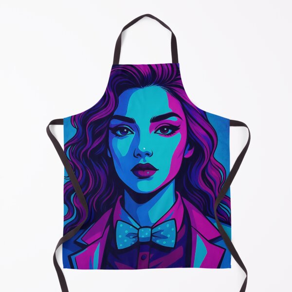 Item preview, Neon Retrowave Girl 80s Synthwave Portrait designed and sold by MitsukiArt.