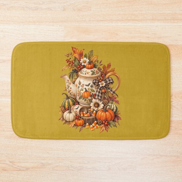 Item preview, Cottagecore Autumn Teapot Watercolor Art – Cozy Halloween Kitchen Print designed and sold by MagicMakerPh.