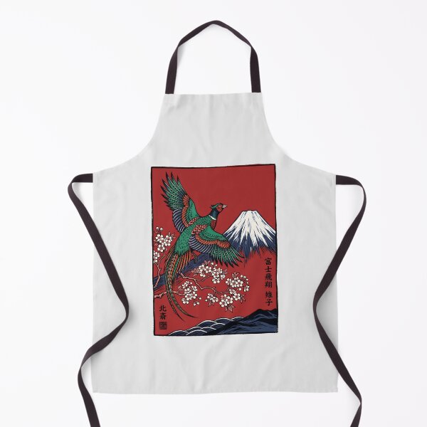 Item preview, Japanese Green Pheasant - Ukiyo-e Mt Fuji Art designed and sold by SplashTastic.