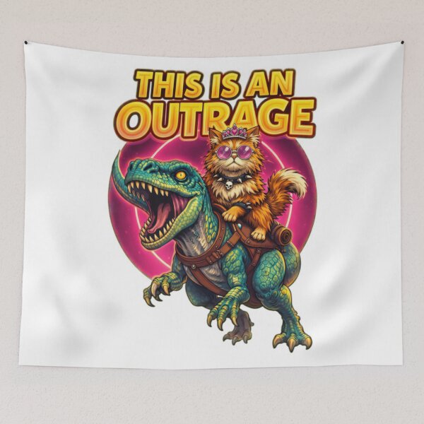 Item preview, This Is An Outrage Princess Donut Riding Mongo Neon designed and sold by ChrisanoWebb.