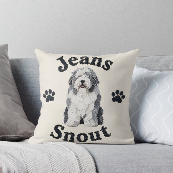 Item preview, Old English Sheepdog Denim Patch Art designed and sold by JeanSnout.