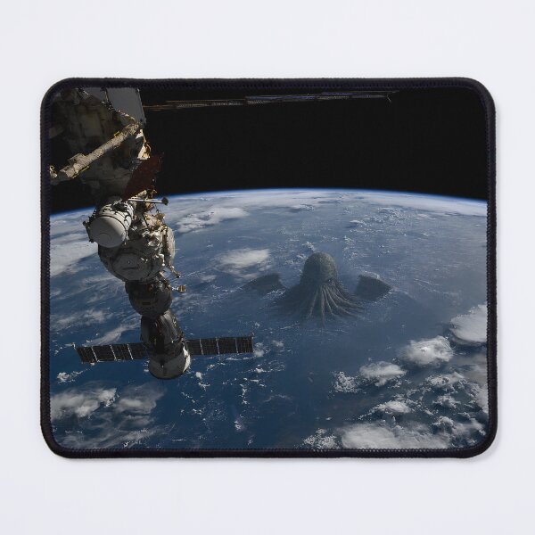 Item preview, Cthulhu Rising Seen from the ISS | Soyuz MS-27 Orbital Space Photo | Cosmic Horror Art designed and sold by Extravanganzza.