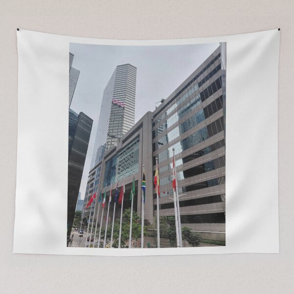 Item preview, High rise buildings and flags in Wan Chai HK designed and sold by pbchan.