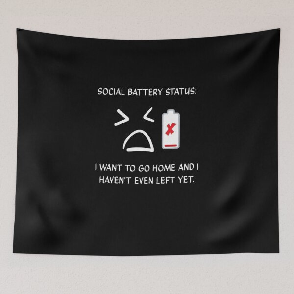 Item preview, Social Battery Status Want To Go Home Funny Introvert Shirt designed and sold by Mircea786.
