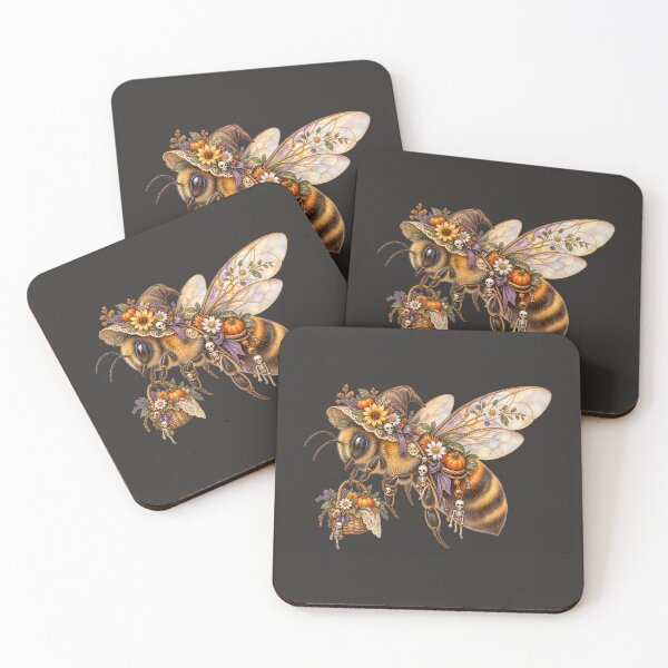 Item preview, Cottagecore Skeleton Honeybee Watercolor Art – Whimsical Halloween Garden Print€ designed and sold by MagicMakerPh.