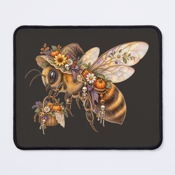 Item preview, Cottagecore Skeleton Honeybee Watercolor Art – Whimsical Halloween Garden Print€ designed and sold by MagicMakerPh.