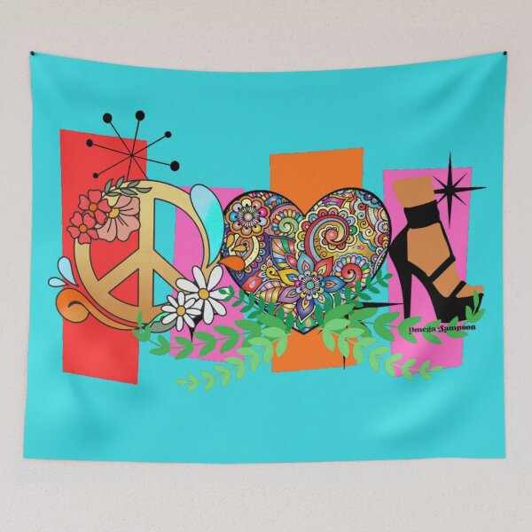 Item preview, Retro  Peace Love and High heel  designed and sold by FetUphoria.