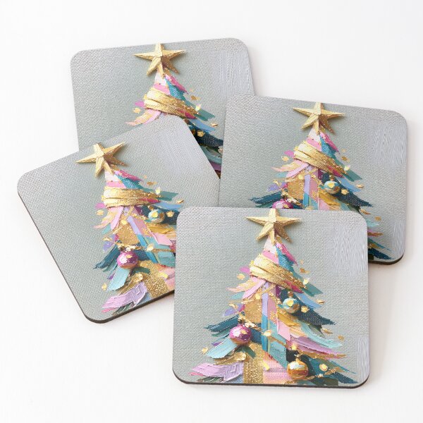 Item preview, Colorful Impasto Textured Christmas Tree Art designed and sold by colorful-white.