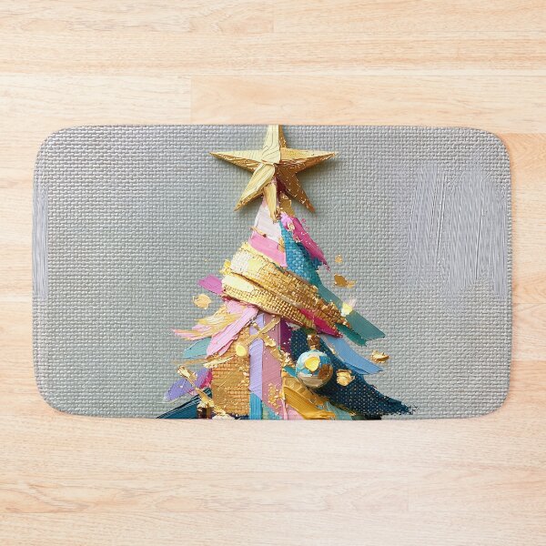 Item preview, Colorful Impasto Textured Christmas Tree Art designed and sold by colorful-white.