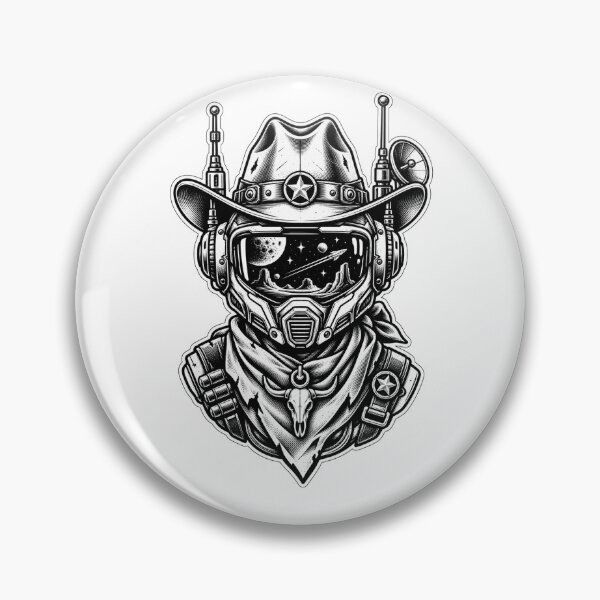 Item preview, Futuristic Space Cowboy Emblem designed and sold by AuudiVasustudio.