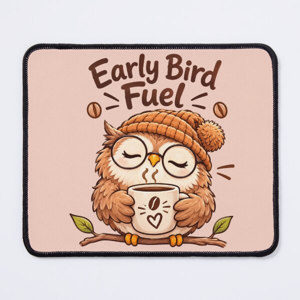 Item preview, Early Bird Fuel Coffee Owl Cute Coffee Lover Morning Bird Kawaii Caffeine Lover Gift designed and sold by Sanika arts .