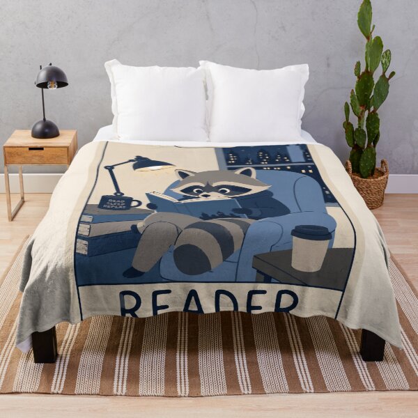 Item preview, Reader Tarot Card Introvert Cozy Night Reading Raccoon designed and sold by Yellowriversss.