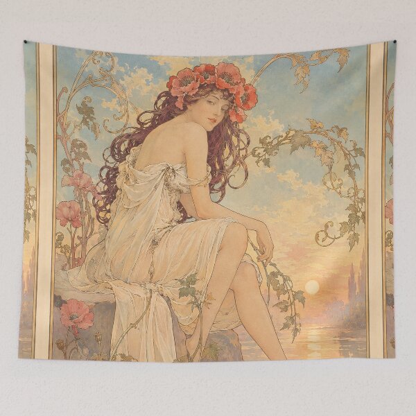 Item preview, Alphonse Mucha Summer 1898 designed and sold by maniacfitness.