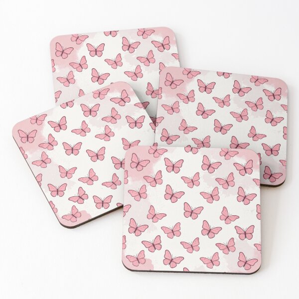Item preview, Pink Butterfly Pattern Pastel Watercolor Aesthetic designed and sold by Golden_Pixel_Paper.