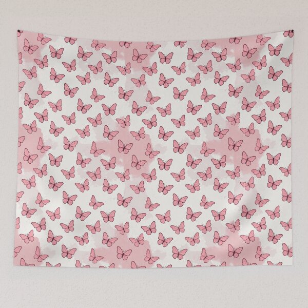 Item preview, Pink Butterfly Pattern Pastel Watercolor Aesthetic designed and sold by Golden_Pixel_Paper.