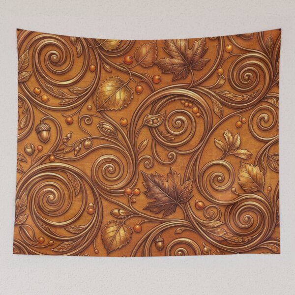 Item preview, Vintage Autumn Leaves Acorn Ornamental Pattern designed and sold by FashioonTrends.