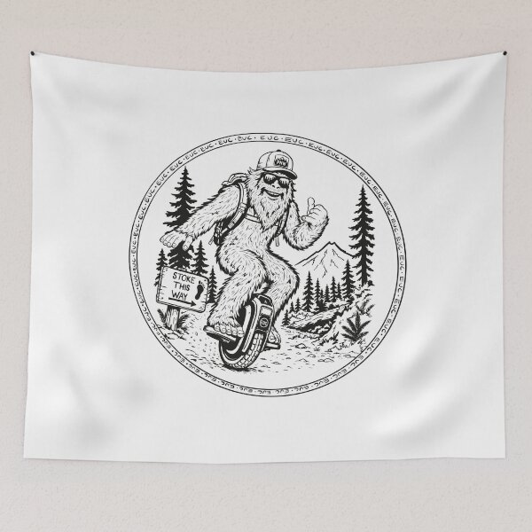 Item preview, Stoke this Way~Sasquatch on Electric Unicycle designed and sold by Catherine Harrison.
