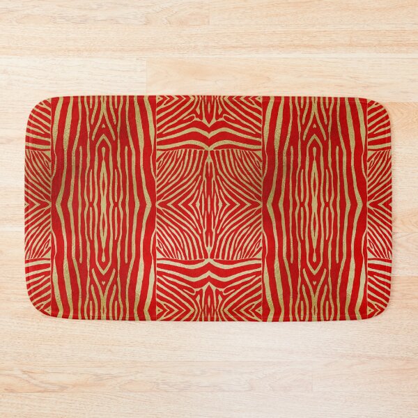 Item preview, Hand drawn red and gold zebra stripes designed and sold by Anne Londez Studio.
