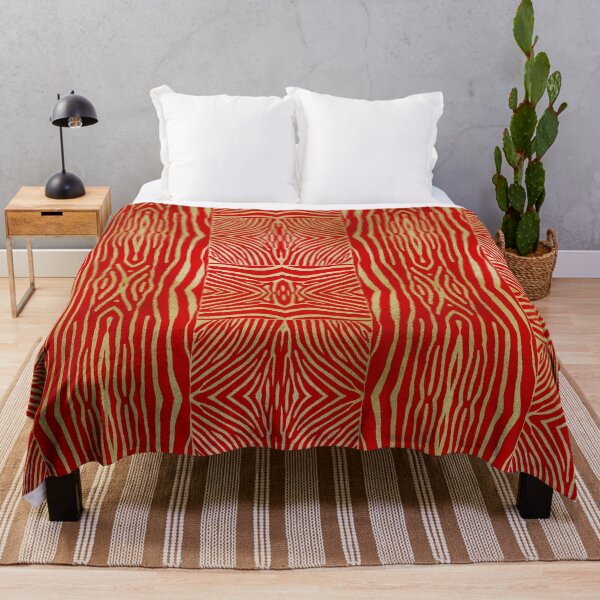 Item preview, Hand drawn red and gold zebra stripes designed and sold by Anne Londez Studio.