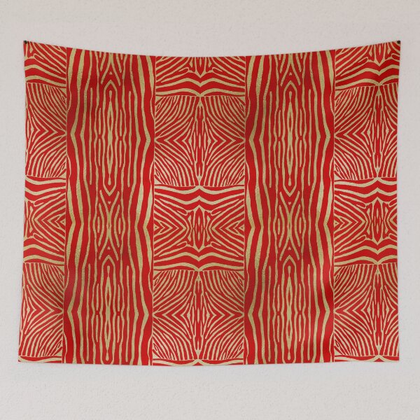 Item preview, Hand drawn red and gold zebra stripes designed and sold by Anne Londez Studio.
