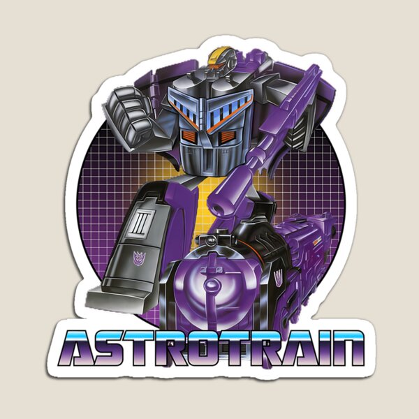 Item preview, Purple Triple Changer Robot Standing Beside Steam Locomotive Form designed and sold by A9Shop.