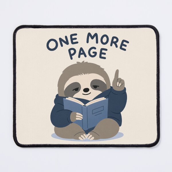 Item preview, One More Page Funny Sloth Reading Introvert Book Lover Sticker designed and sold by Yellowriversss.