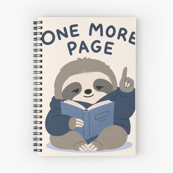 Item preview, One More Page Funny Sloth Reading Introvert Book Lover Sticker designed and sold by Yellowriversss.