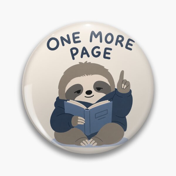 Item preview, One More Page Funny Sloth Reading Introvert Book Lover Sticker designed and sold by Yellowriversss.